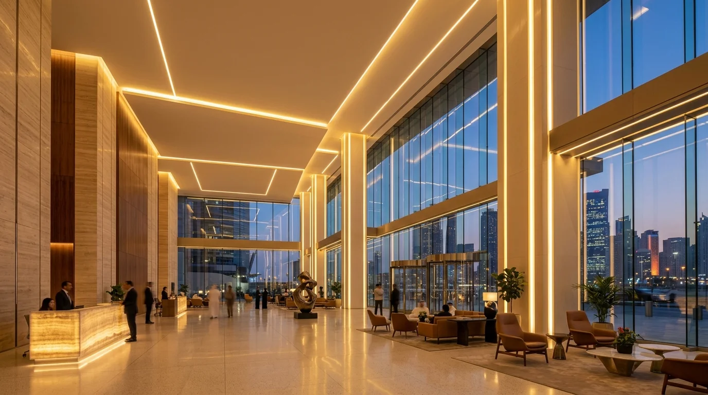 Al Kabir Lighting showroom featuring premium architectural and industrial lighting solutions in Muscat, Oman